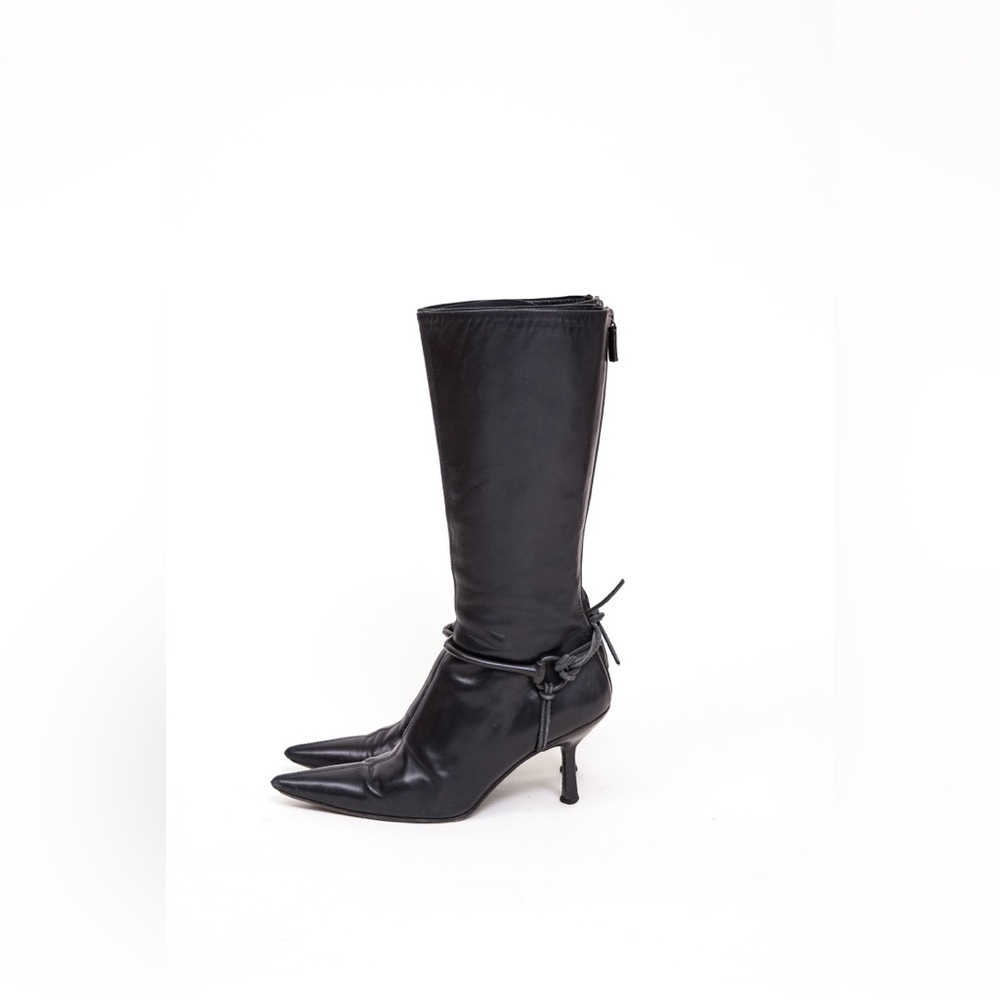 Gucci Tom Ford Knee High Horse Bite Leather Boots Size 7 View 5